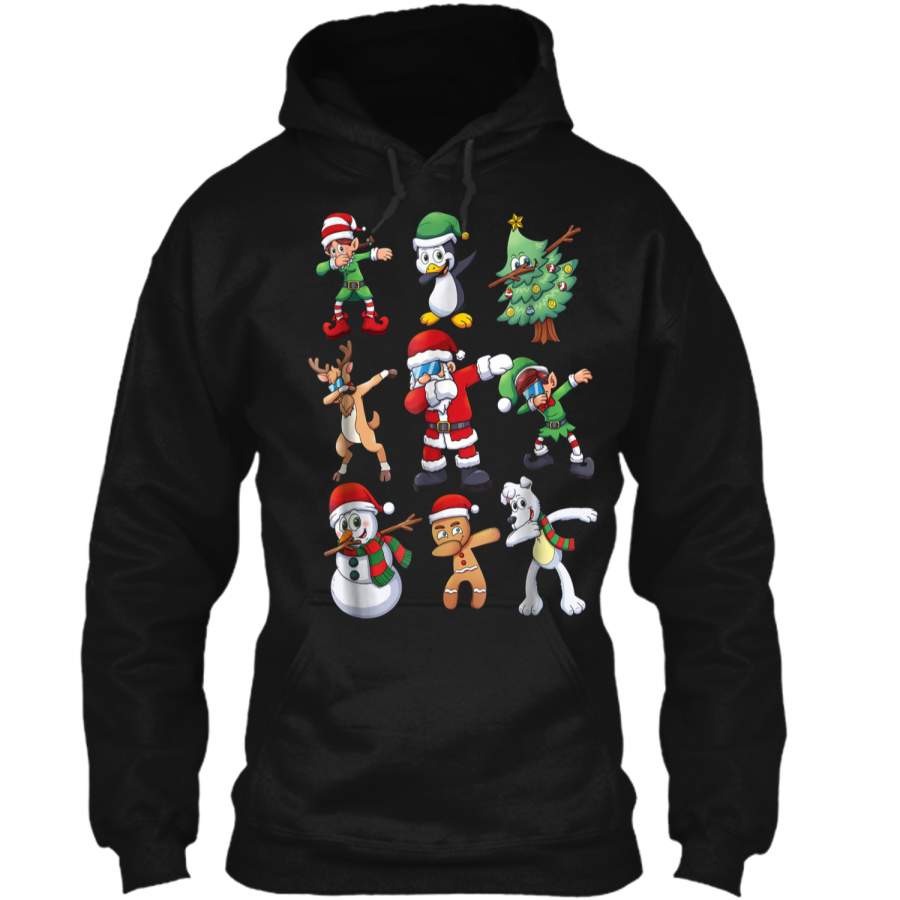 Dabbing Santa Elf Reindeer Penguin Christmas Gift Pullover Hoodie 8 oz