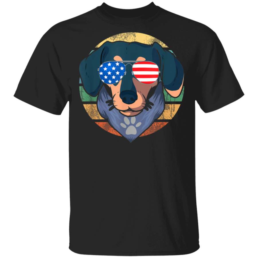 Dachshund Patriotic Retro Style TShirt