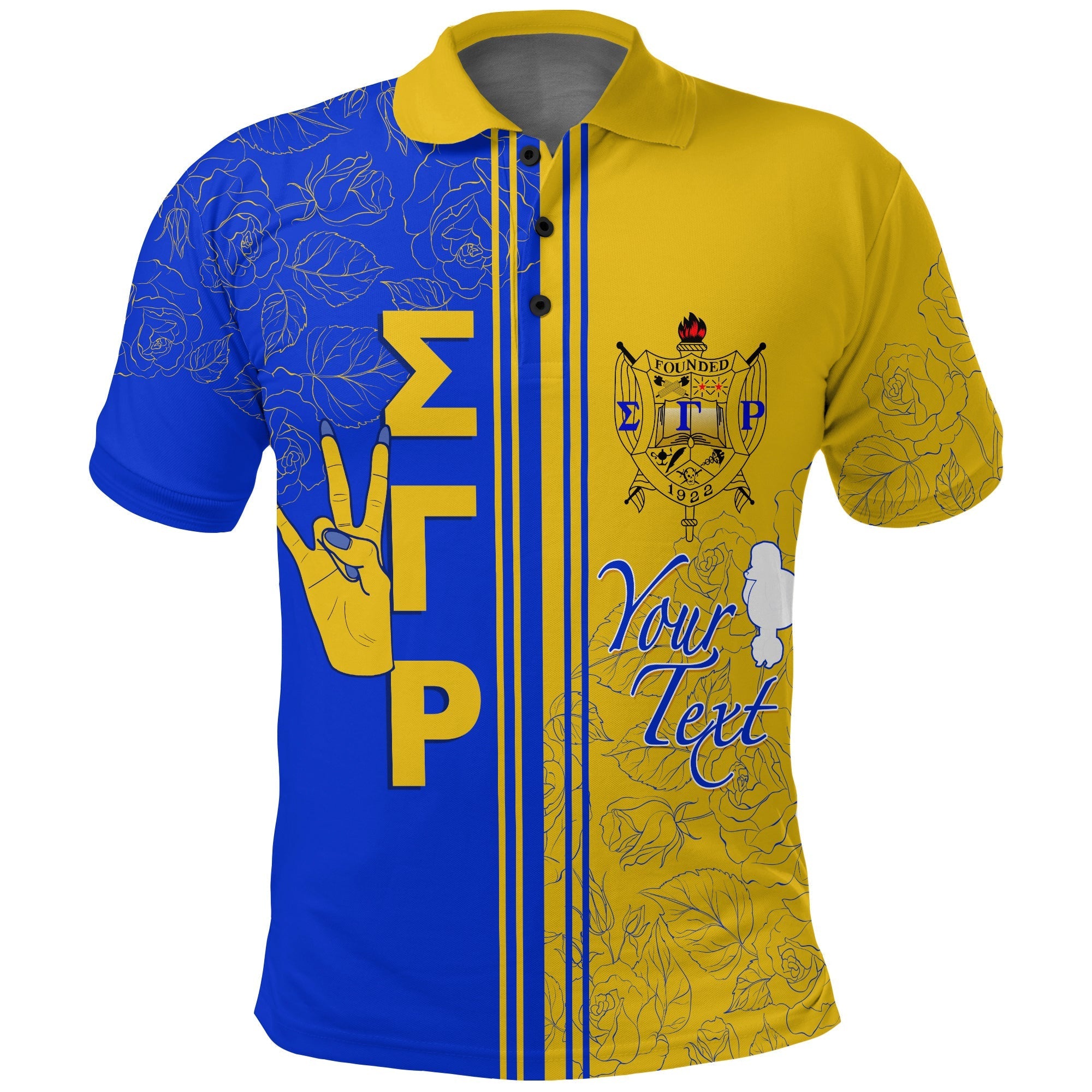 Sorority Polo – Personalized Sigma Gamma Rho Polo Shirt Rhoyalty Rose Style