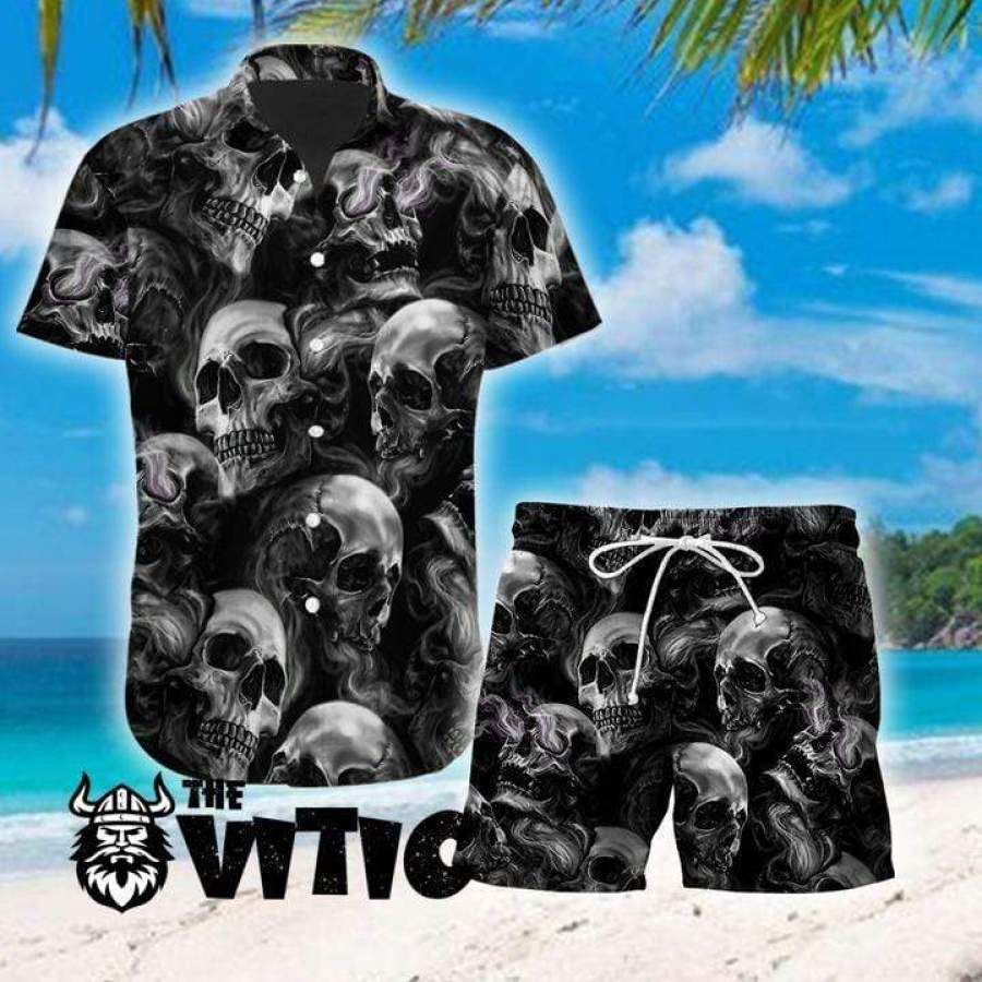 So Cool Dark Skull Shadow Hawaii Aloha Shirts Ha39532