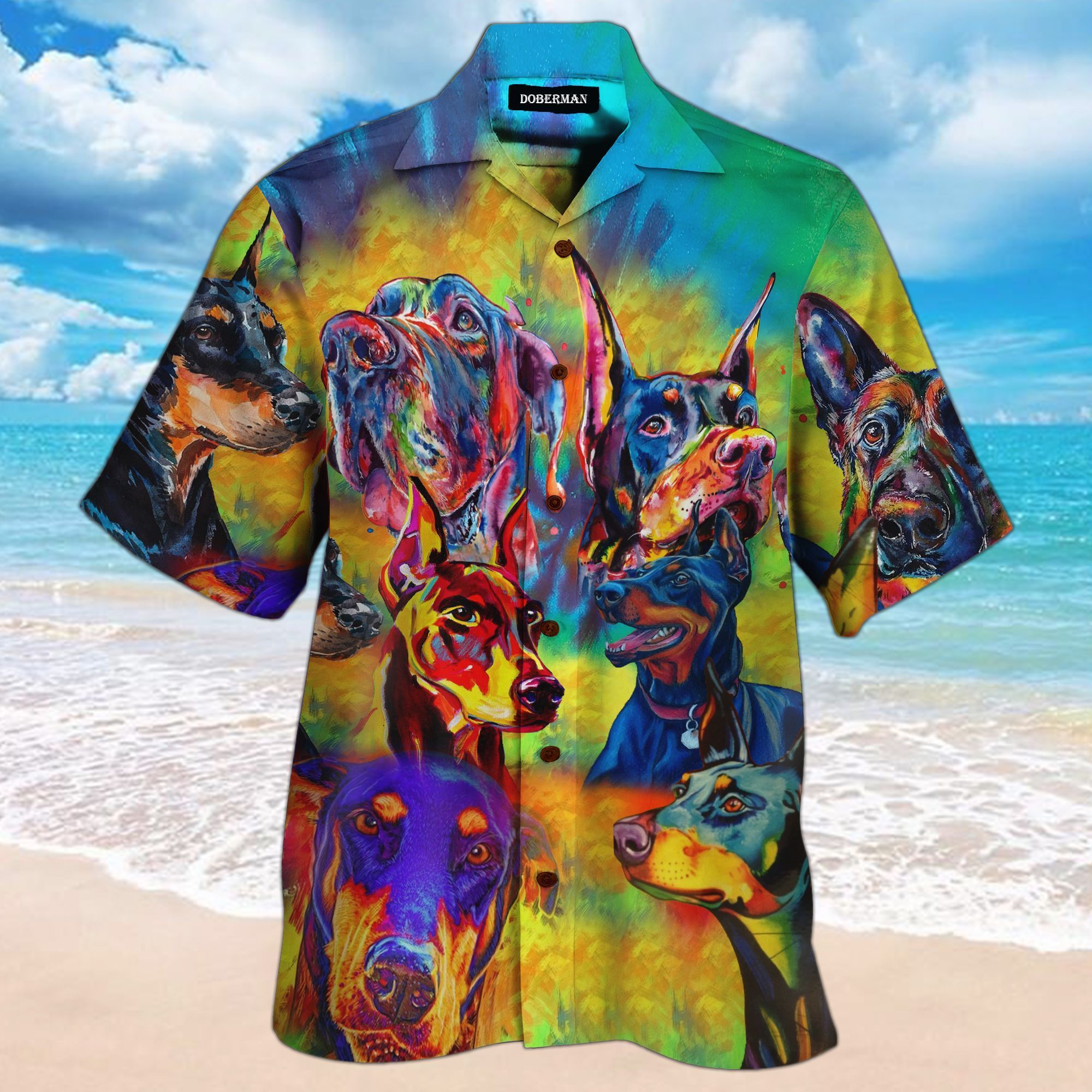 Doberman Colorful 3D All Over Printed Hawaiian Shirt And Short