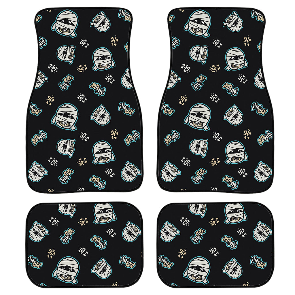 Cartoon Mummy Pattern Print Front And Back Car Floor Mats, Front Car Mat