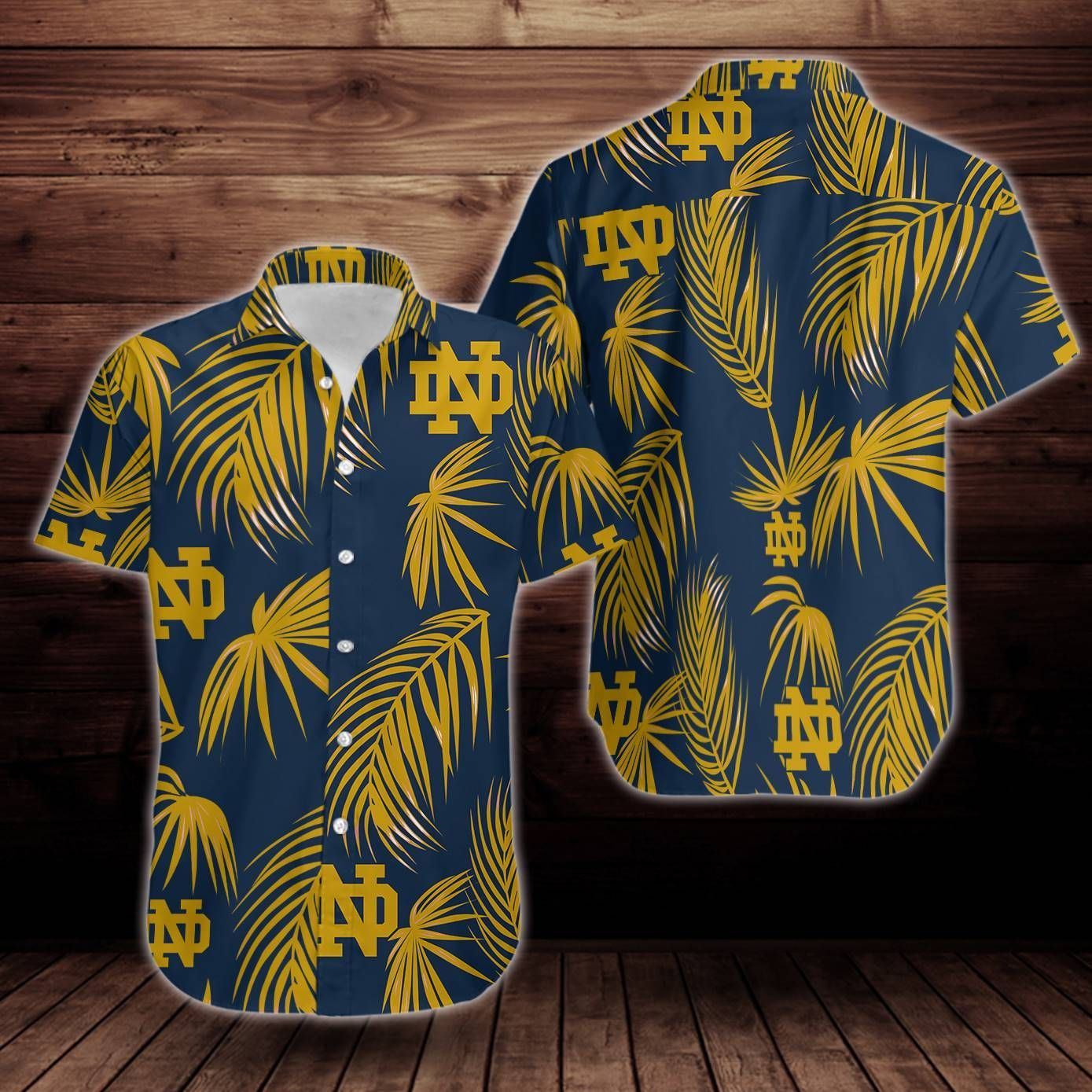 Notre Dame Fighting Irish Flower Short Sleeve Hawaii Shirt Big And Tall Hawaii Shirts Ha33496