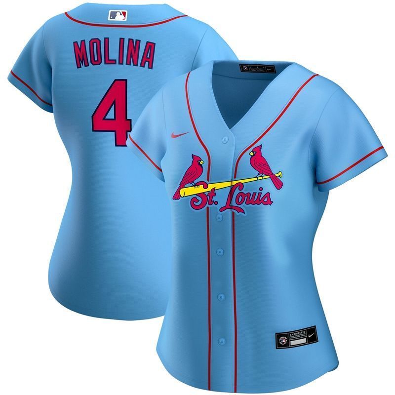 Yadier Molina #4 St Louis Cardinals 2020 MLB Blue Womens Jersey