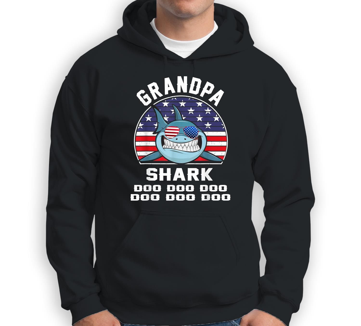 Grandpa Shark Doo Doo Doo Father’S Day For 4Th Of July Sweatshirt & Hoodie