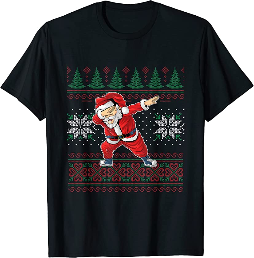 Ugly Christmas Dabbing Santa Claus New Year Winter Holiday T-Shirt