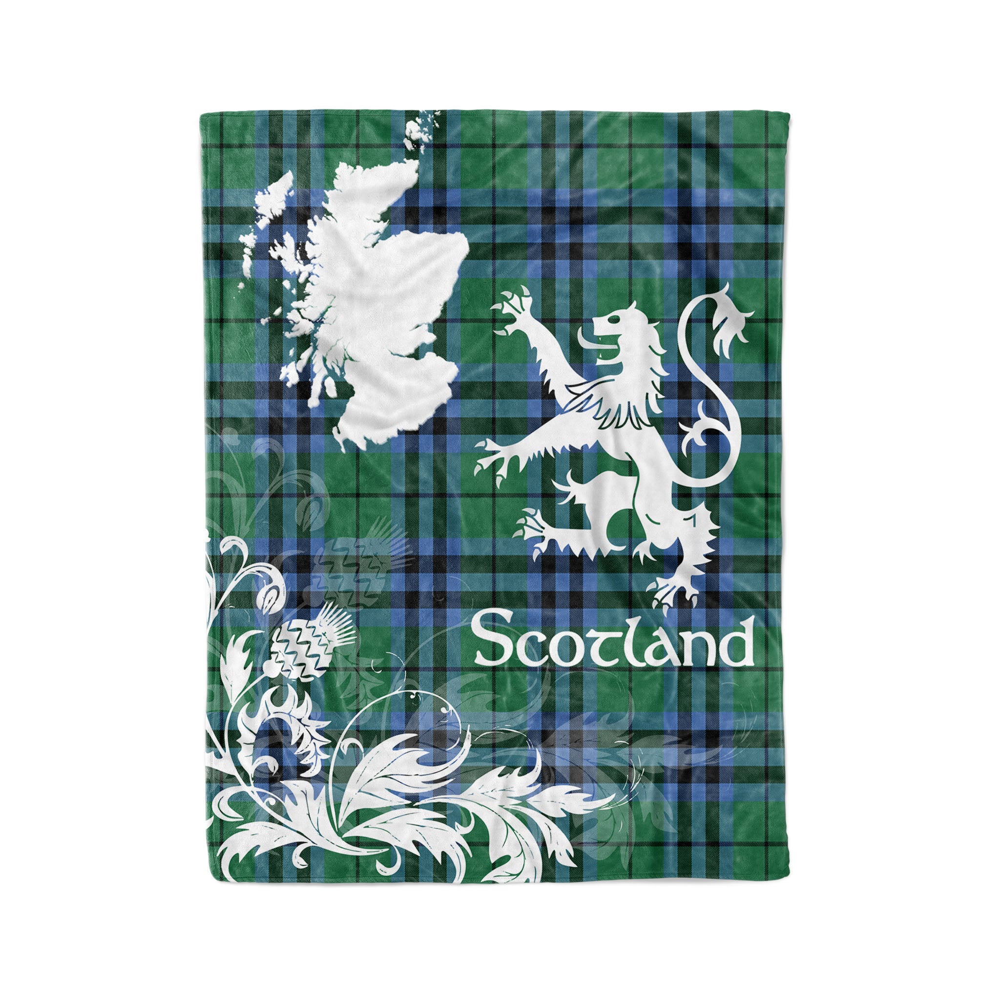 Tartan Plaid Fleece Blanket Tartan Blanket Thistle And Lion Scottish Clan Keith Ancient Plaid Blanket