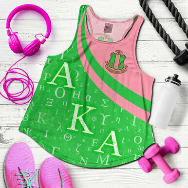 Alpha Kappa Alpha Women Racerback Tank – Sorority Greek Alphabet Symbols Women Racerback Tank