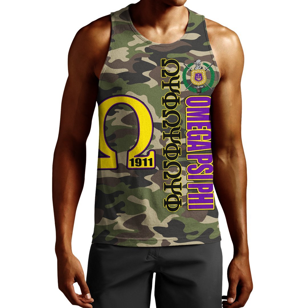 Wonderprint Tank Top Omega Psi Phi Camouflage Men Tank Top