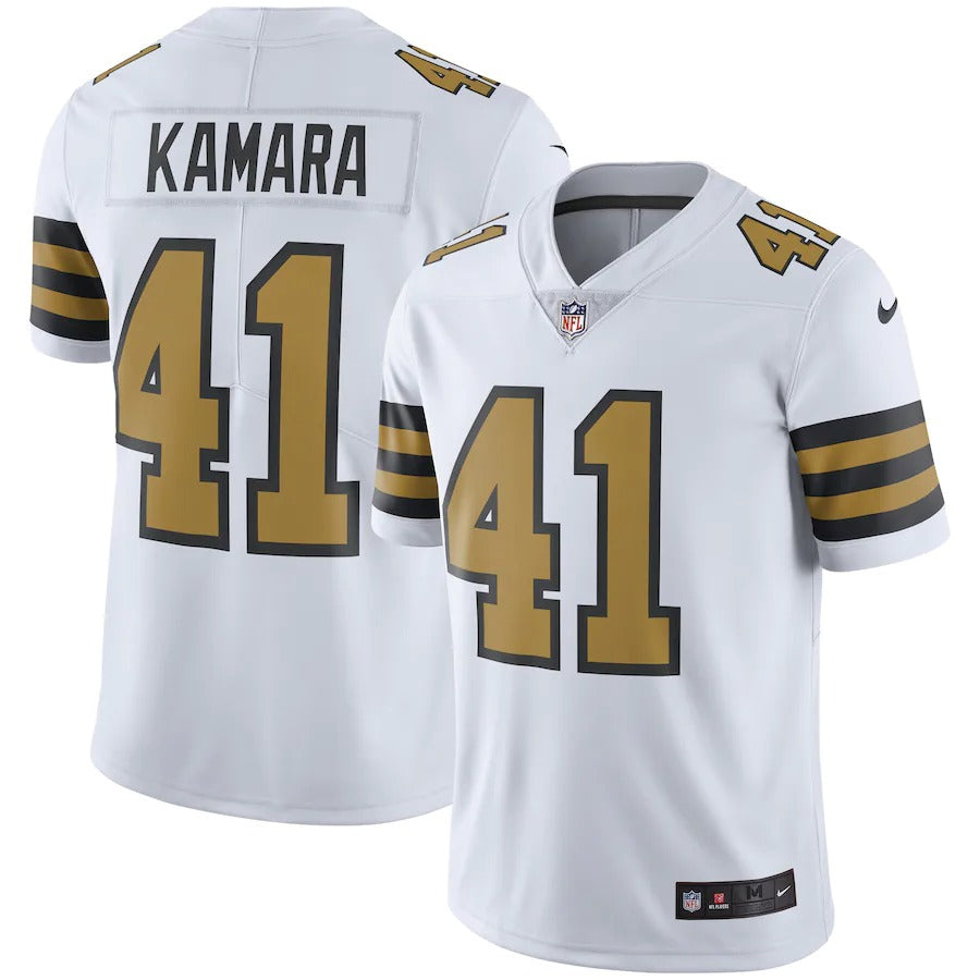 Men’S New Orleans Saints Alvin Kamara Nike White Vapor Untouchable Color Rush Limited Player Jersey