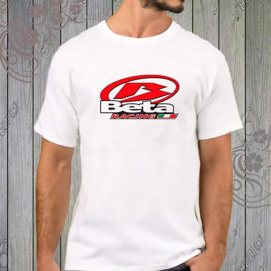 Casual Fashion Beta Racing Italia Logo White T-Shirt Fashion Cotton Tops Size S-4XL