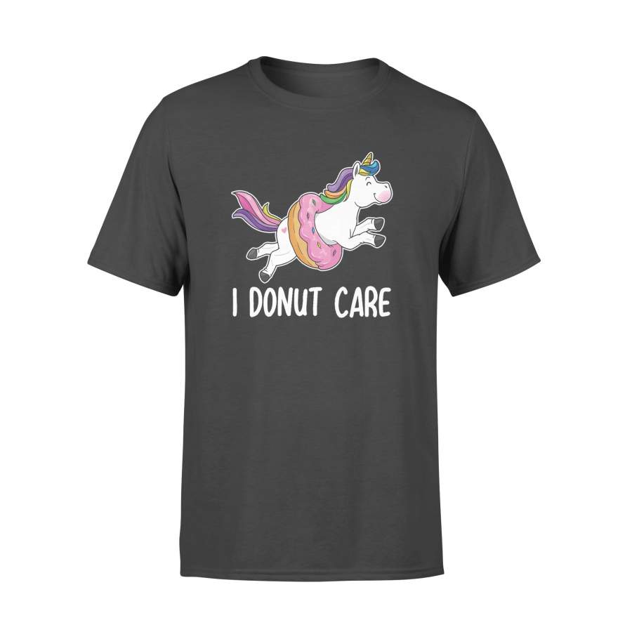 Womens Girl I donut care Donu unicorn candy Lover Sweets V-Neck – Standard T-shirt