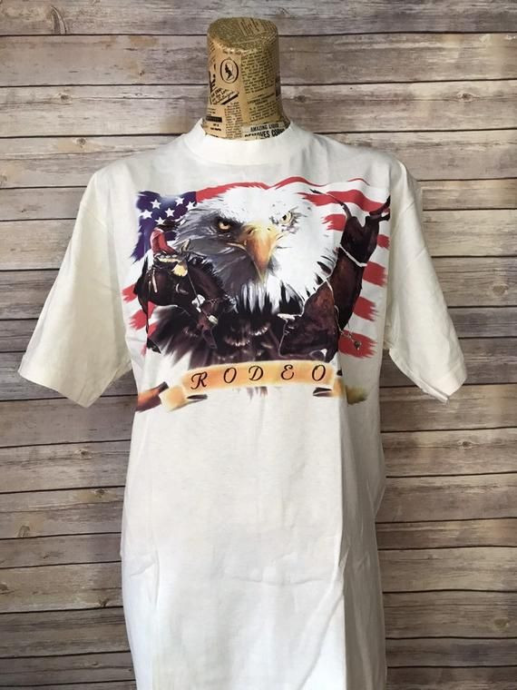 Vintage 90S Rodeo Bald Eagle Shirt