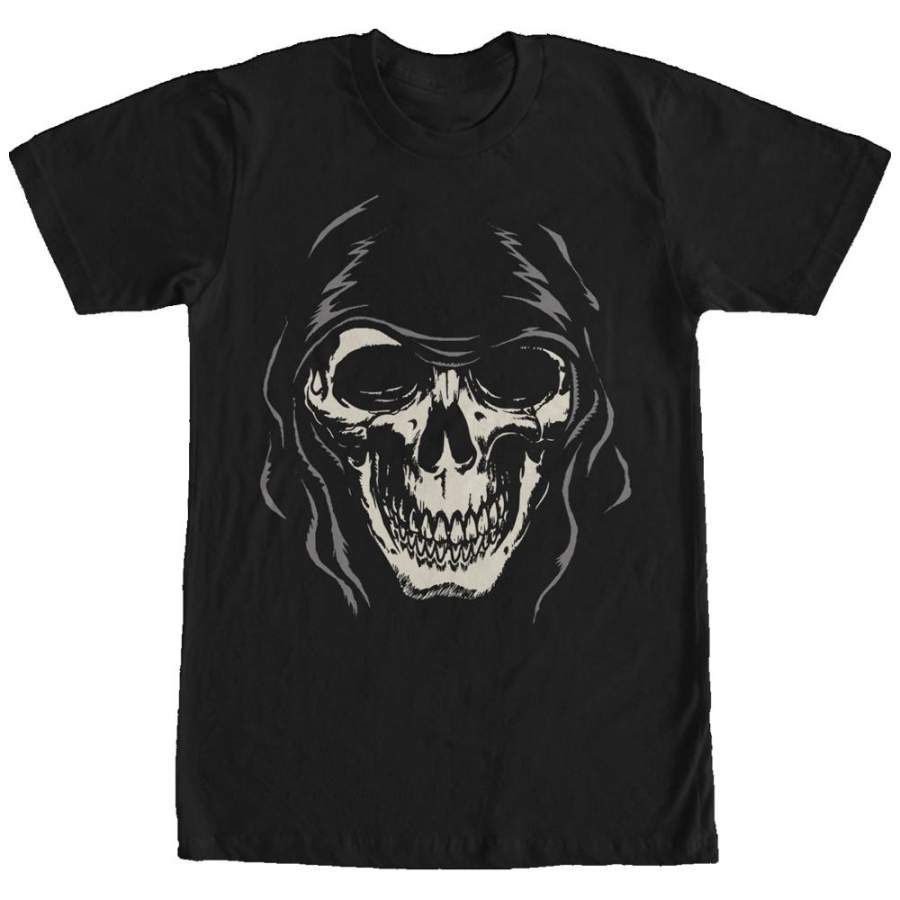 Lost Gods Men’s Halloween Grim Reaper Face  T Shirt Black