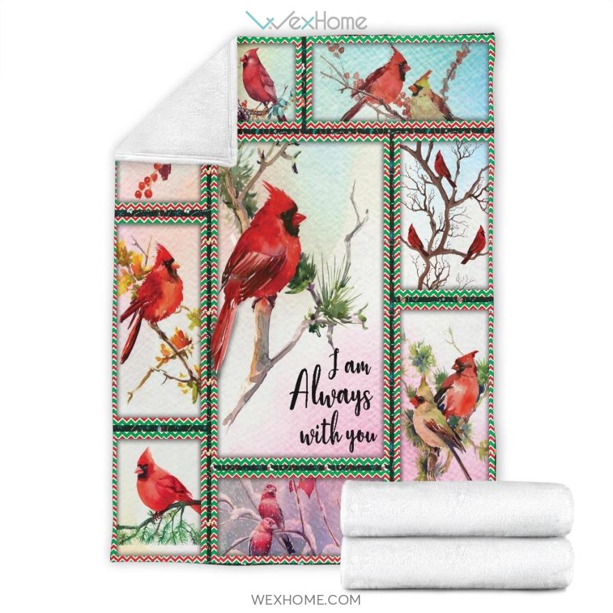 I Am Always With You Cardinal Birds Premium Blanket Bird Lovers Blanket