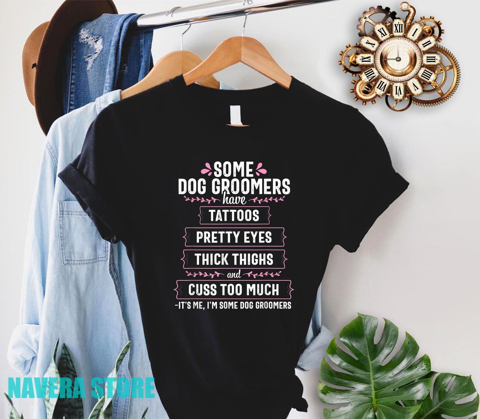 Dog Groomer Funny Thick Thighs Pet Grooming Puppy Care Gift T-Shirt