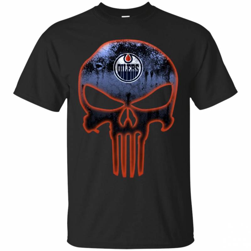 Edmonton Oilers Hockey The Punisher Skull Shirts