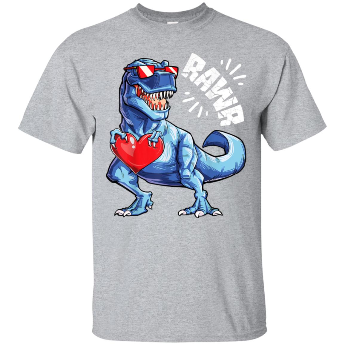 Valentines Day Dinosaur RAWR shirt Gifts Boys Kids Tshirt