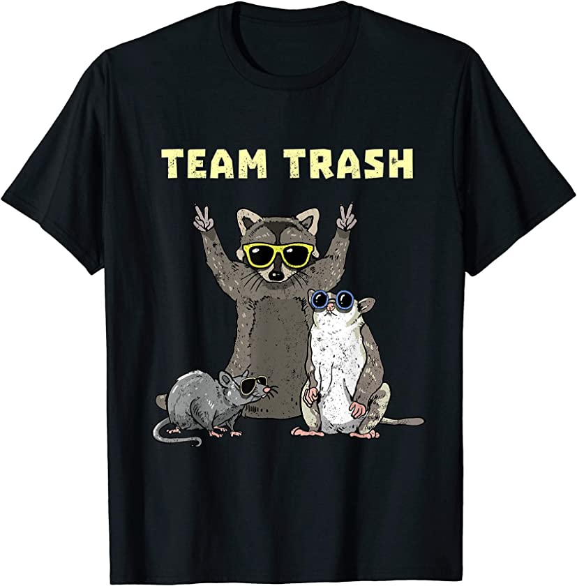 Team Trash Opossum Raccoon Rat, Funny Animals Garbage Gang T-Shirt