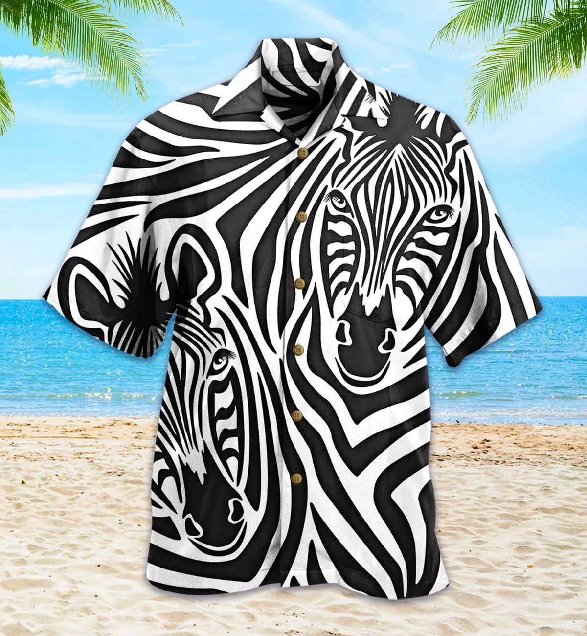 Zebra Couple Black Hawaii Shirt Ha51809