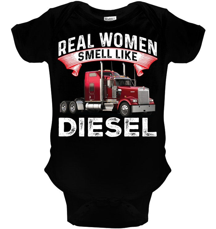 Real Woman Smell Like Diesel T-Shirt – Baby Onesie – Youth Tee