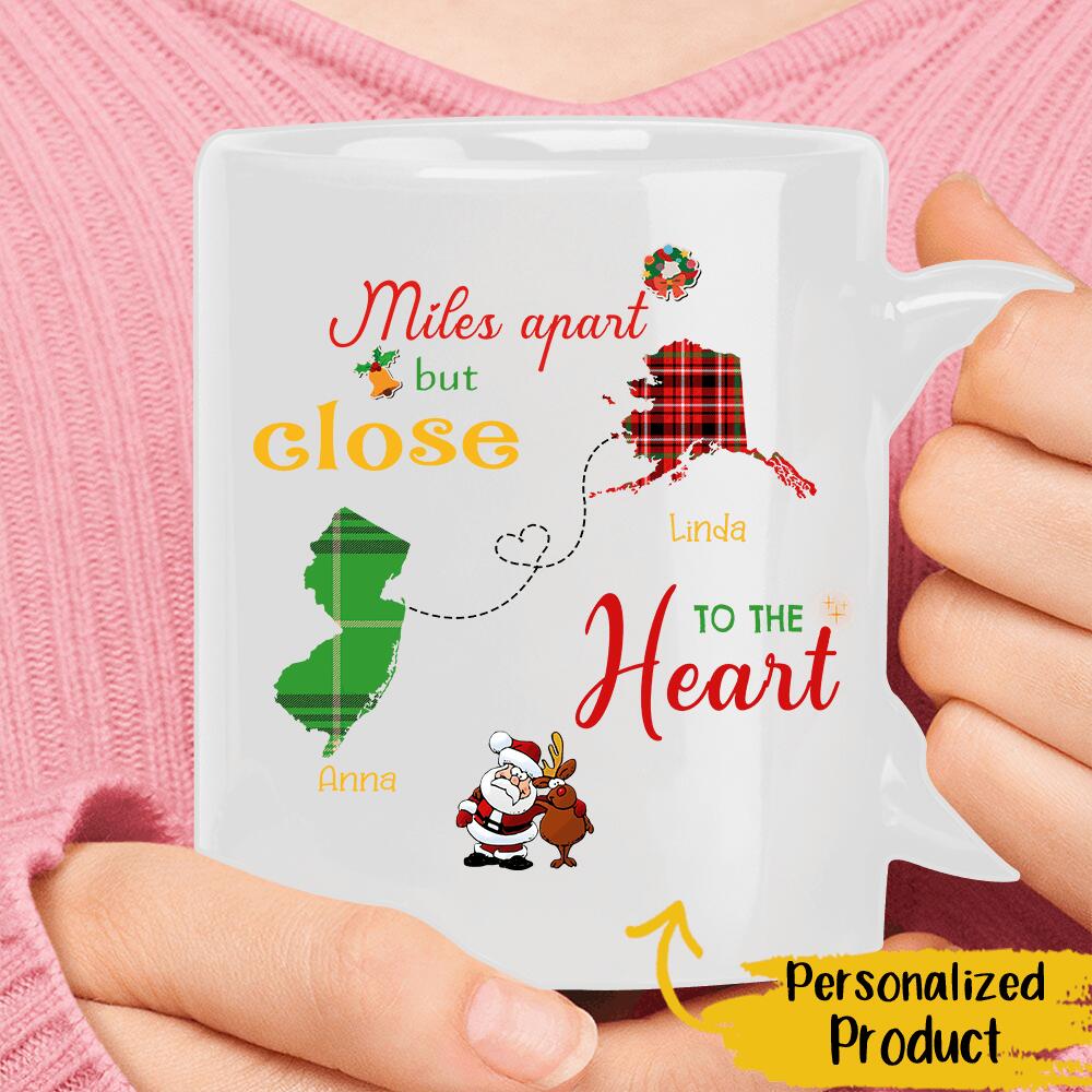 Personalized Miles Apart But Close To The Heart Gift For Best Friend – Mug