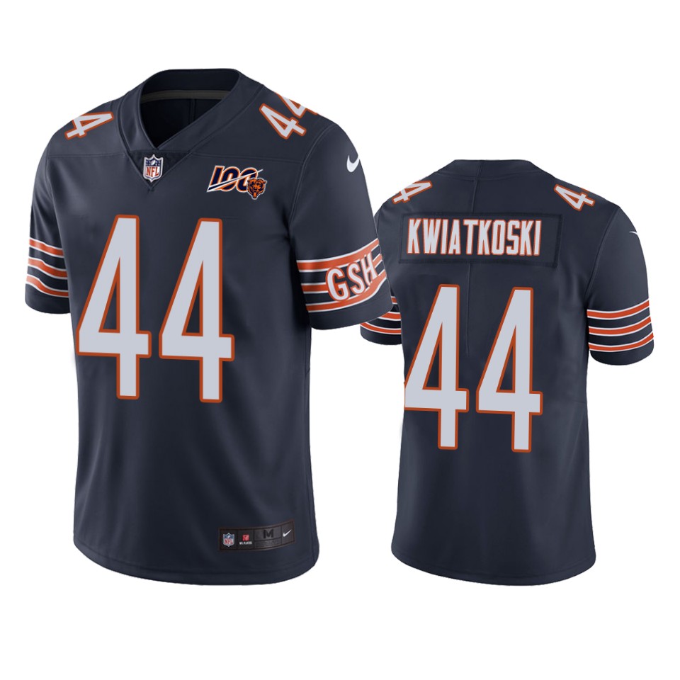 Chicago Bears Nick Kwiatkoski Navy 100th Season Vapor Limited Jersey