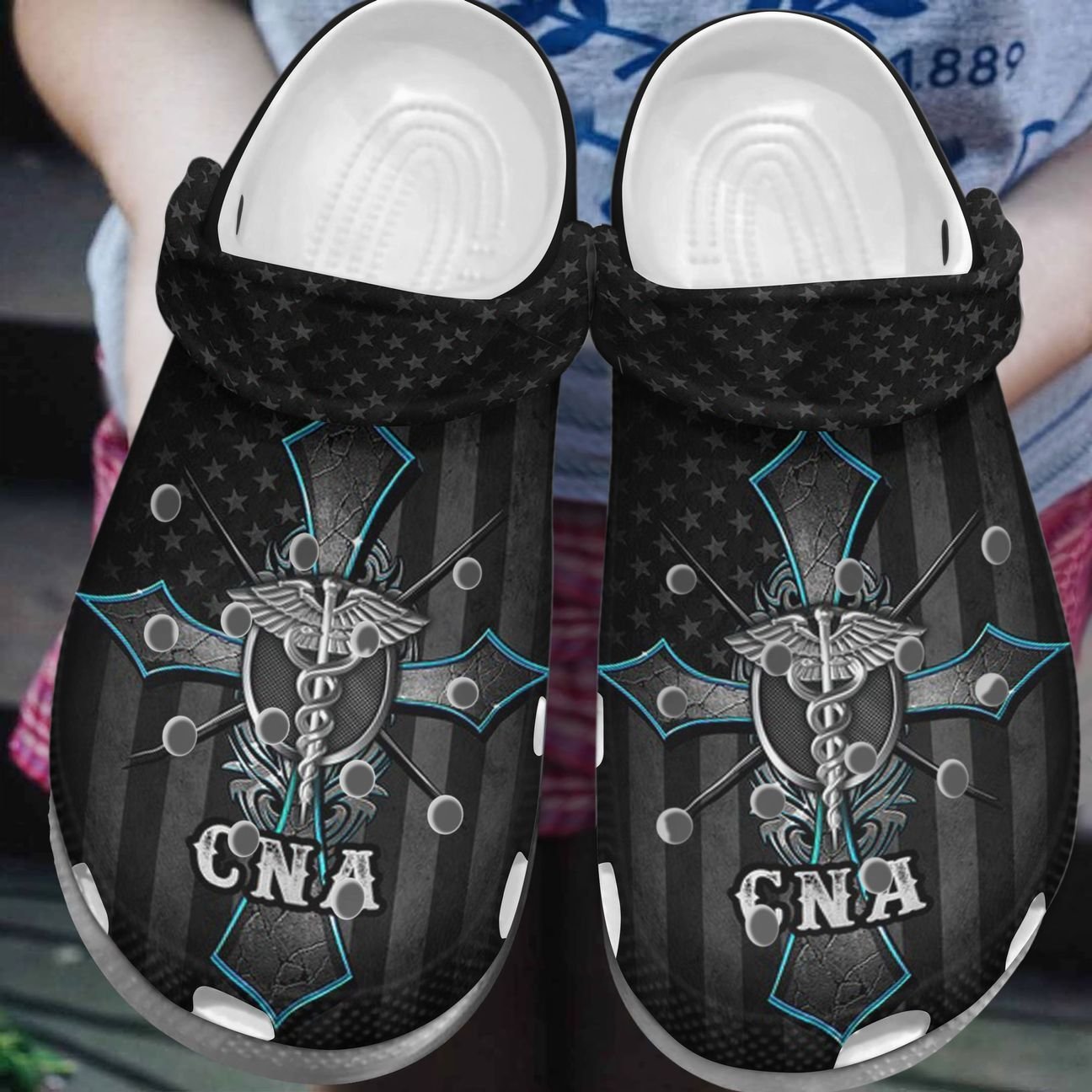 Cna Personalize Clog, Custom Name, Text, Fashion Style For Women, Men, Kid, Print 3D Whitesole Proud Cna 1