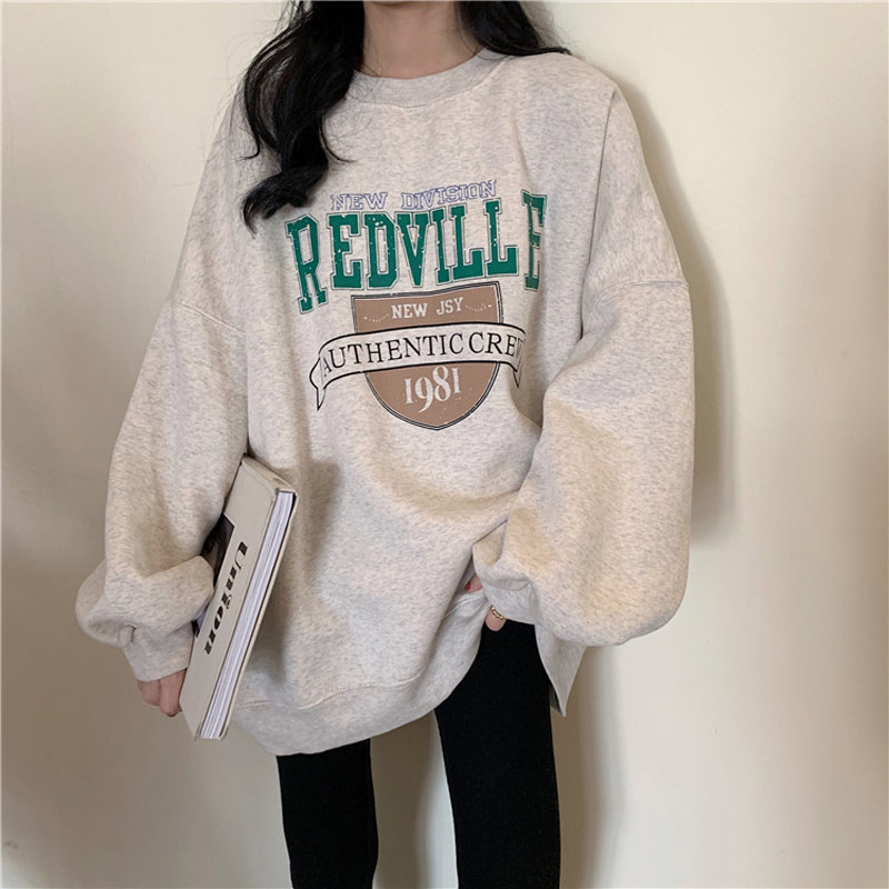 Women Letter Printed Pullover Sweatshirts Long Sleeve Casual Loose Lady Sweatshirt 2022 Autumn Elegant Sweet Sports Pullovers alx