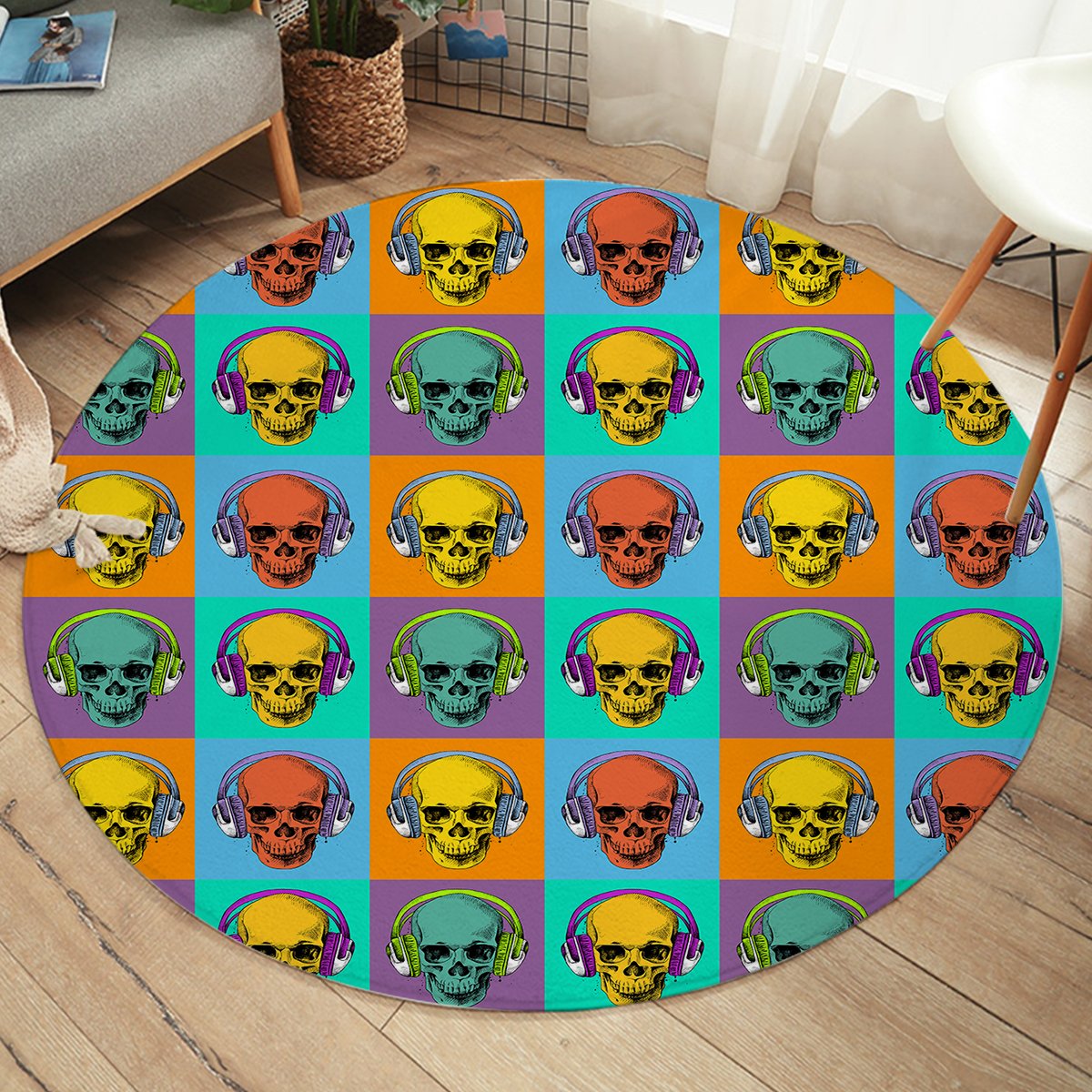 Trendy Skully SW2503 Round Rug