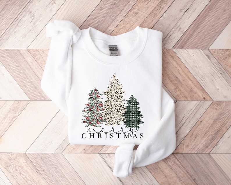 Tree Merry Christmas Sweatshirt 2D Crewneck Sweatshirt All Over Print Sweatshirt For Women Sweatshirt For Men Sws5072