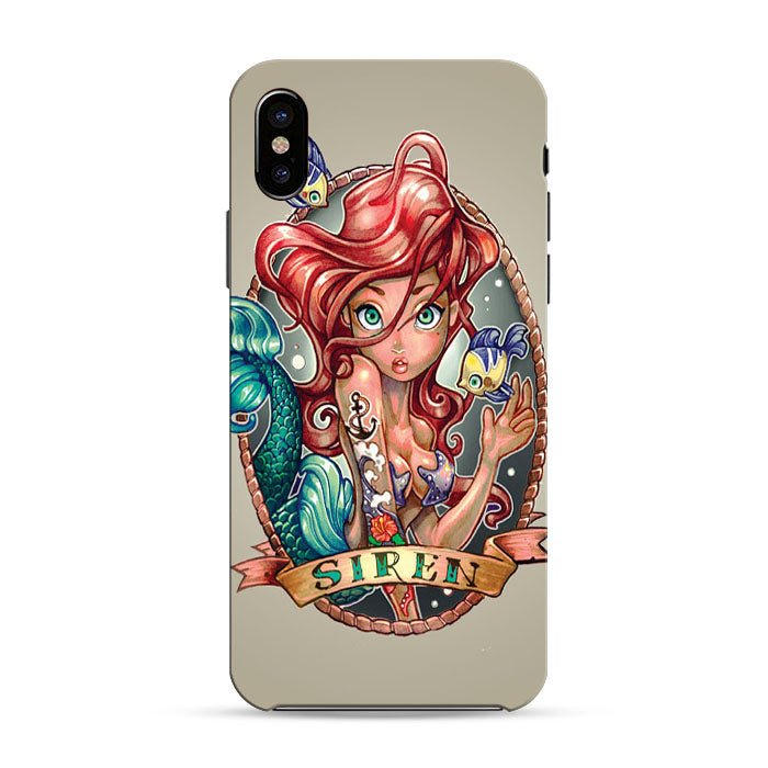 Ariel Little Mermaid Tattoo iPhone X 3D Case