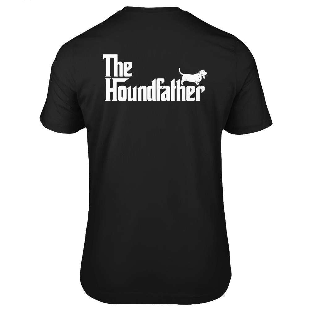 Mens Funny Basset Hound Father Dog The Houndfather Father’S Day Gift Unisex T Shirts On Back