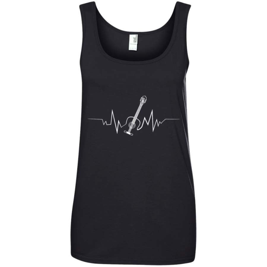 AGR Acoustic Guitar Heartbeat T-shirt Cool Gift for Guitarists Ringspun Tank Top