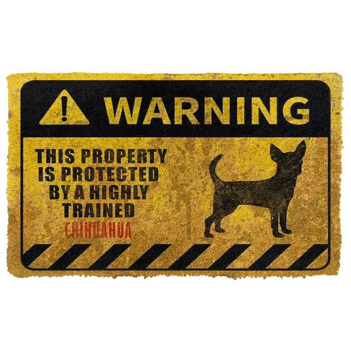 Waybackapparel This Property Is Protected By A Highly Trained Chihuahua 3D Doormat