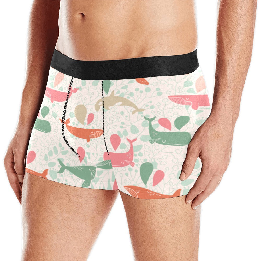 Cute Whale Pattern Men’S All Over Print Boxer Briefs Men’S Underwear