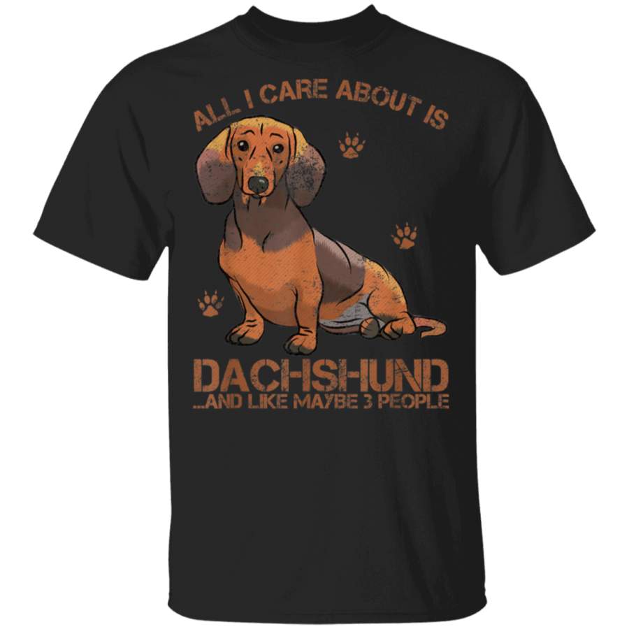 Vintage I Love My Dachshund Dog And Like Maybe 3 People Gift TShirt