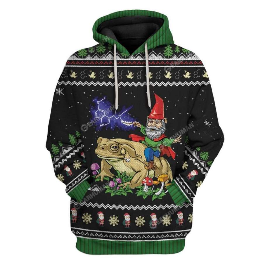 Ugly Gnome Riding Toad Christmas Custom Tshirt Hoodies Apparel