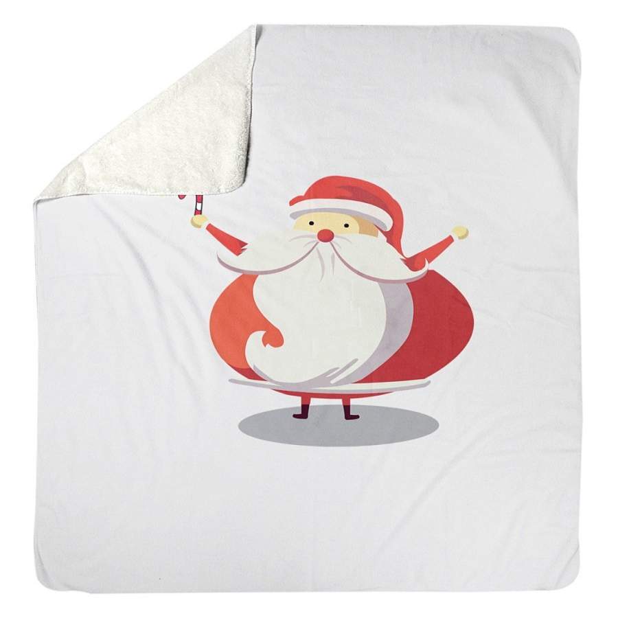 Cute Santa Claus Orange Sherpa Blanket