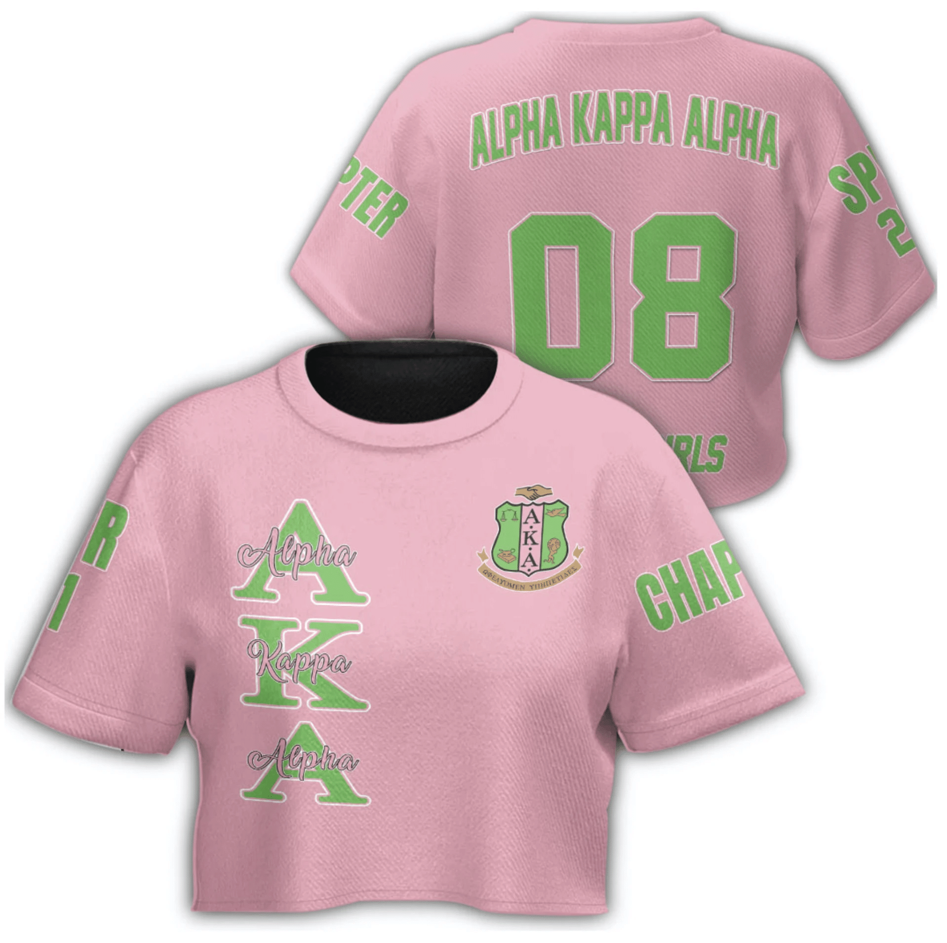 (Custom) Africa Zone T-Shirt – Alpha Kappa Alpha (Pink) Croptop T-Shirt A31