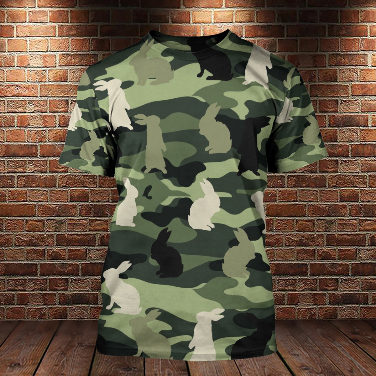 Rabbit In Green Camo Animal 3D All Over For Rabbit Lovers