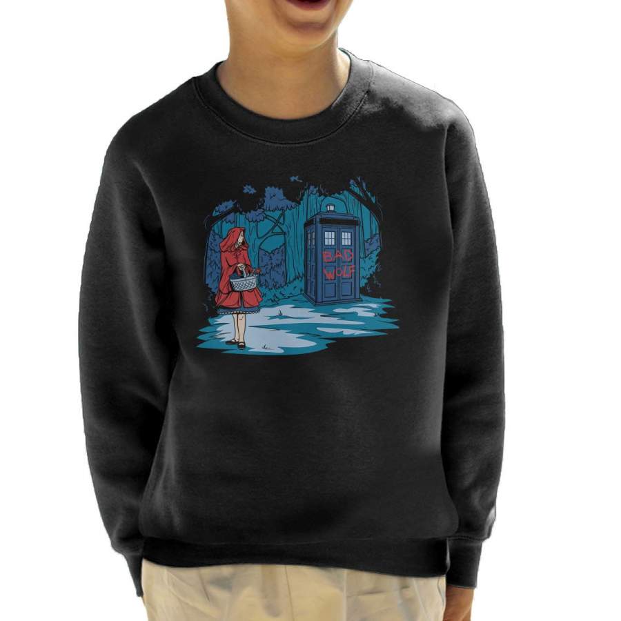 Big Bad Wolf Doctor Who Tardis Kid’s Sweatshirt