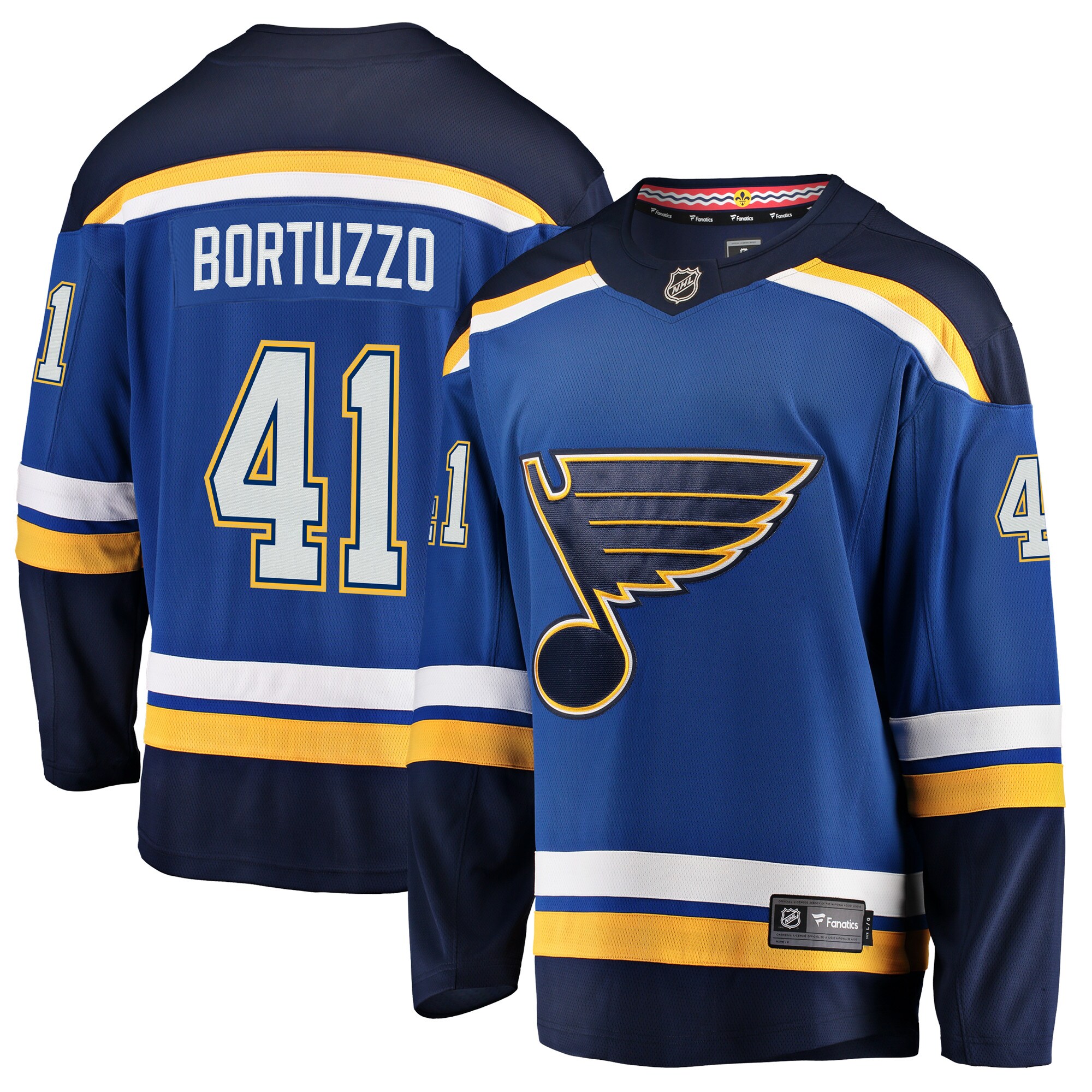 Men's St. Louis Blues Robert Bortuzzo Blue Breakaway Player Jersey