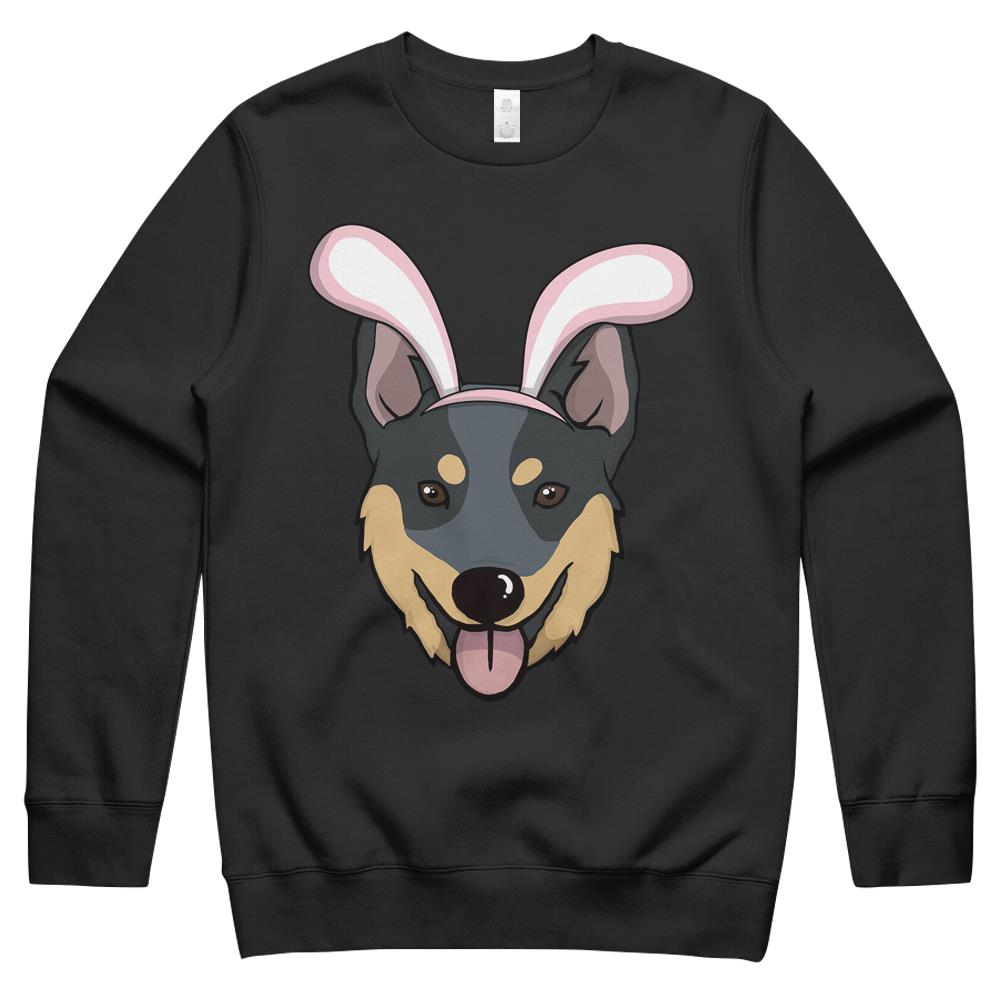 Cute Easter Australian Cattle Dog Bunny Ears Rabbit Crewneck Sweatshirt