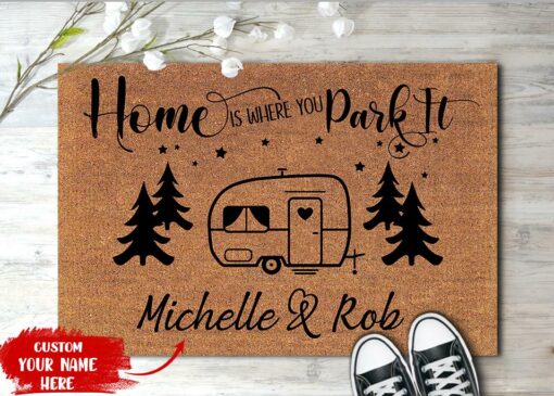 Doormate Camping Custom Your Name – Home Is Where You Park It – All Over Printed