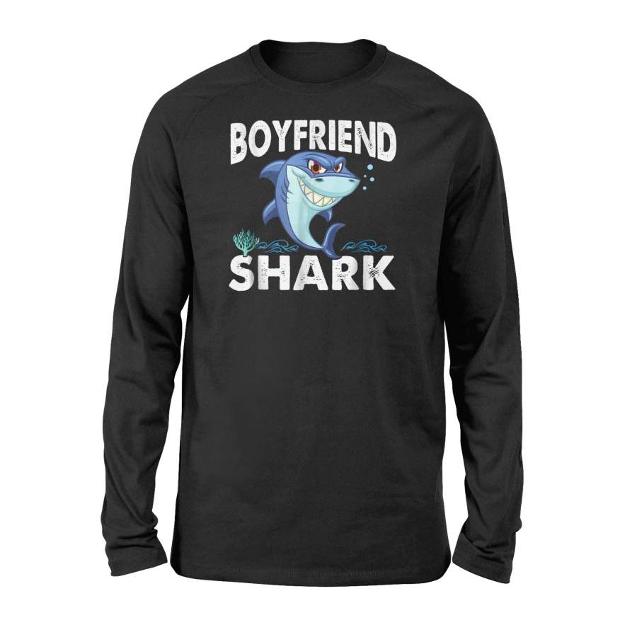 Boyfriend Shark Awesome Funny Family Gift Shark Long Sleeve T-Shirt