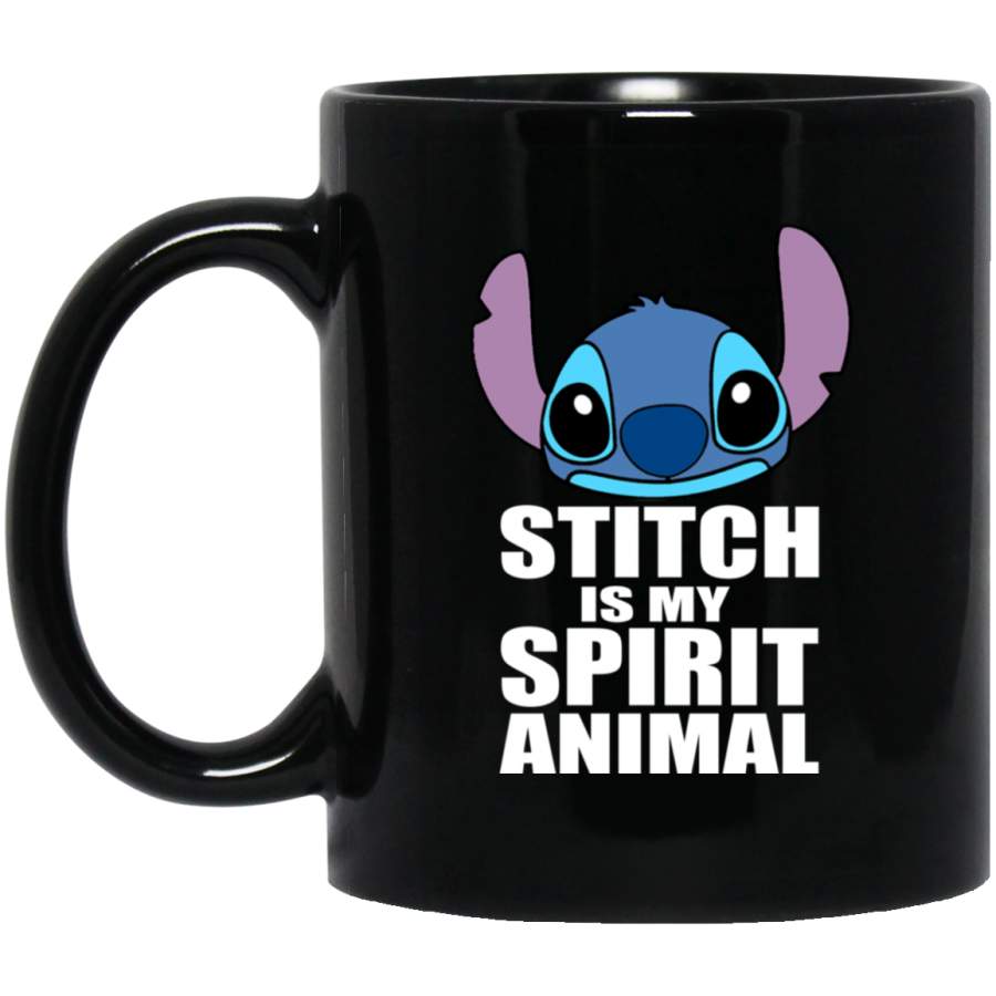 Stitch is my spirit animal BM11OZ 11 oz. Black Mug