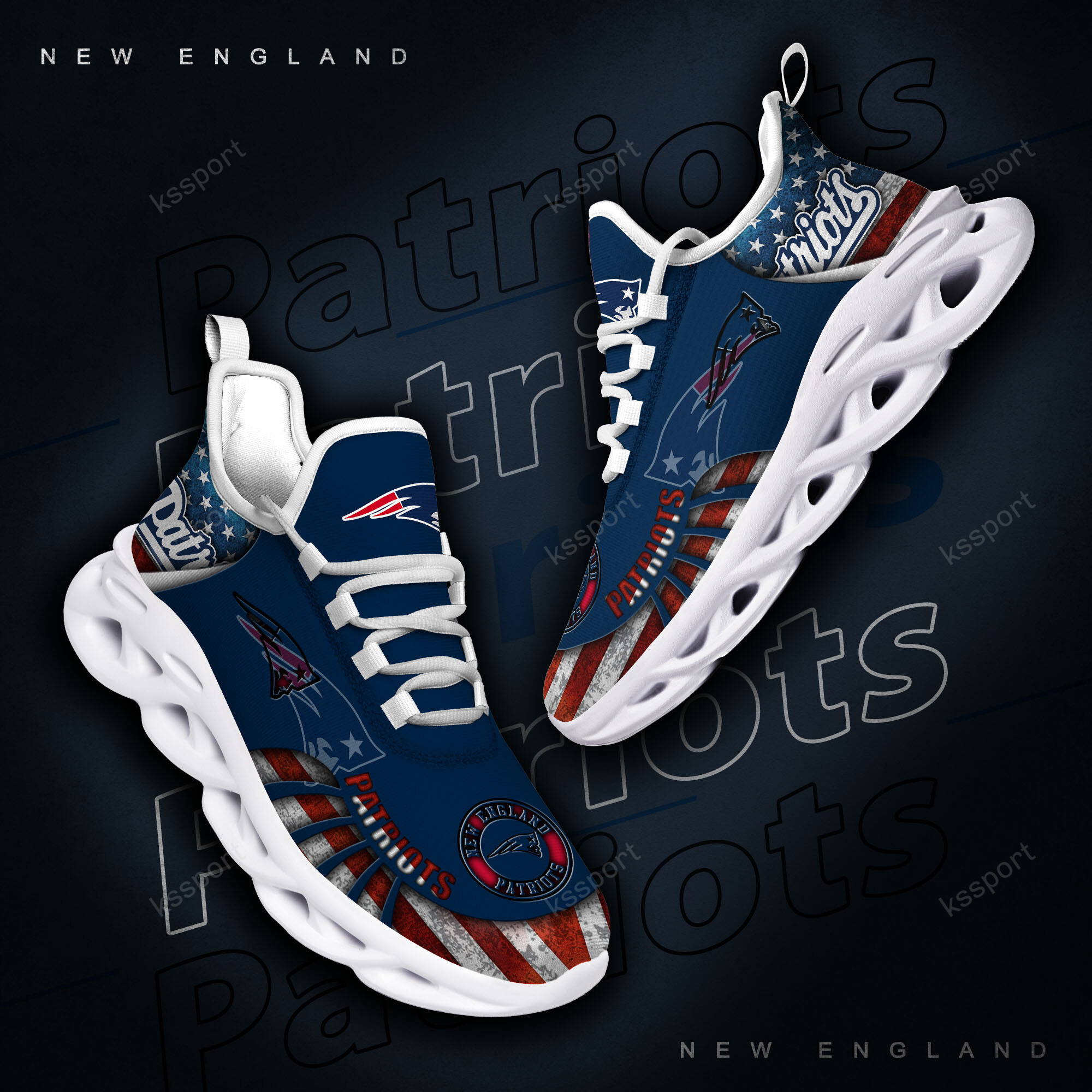 New England Patriots Yezy Running Sneakers Bg824