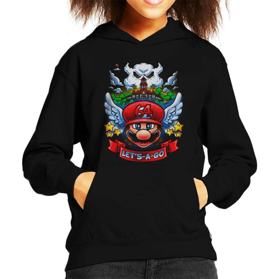 Super Mario 64 Tribute Colour Kid’s Hooded Sweatshirt
