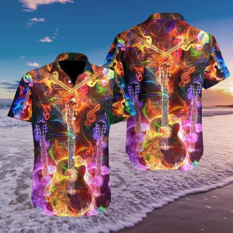 Find Hawaii Aloha Shirts Guitar Fantastic Color Ha13471